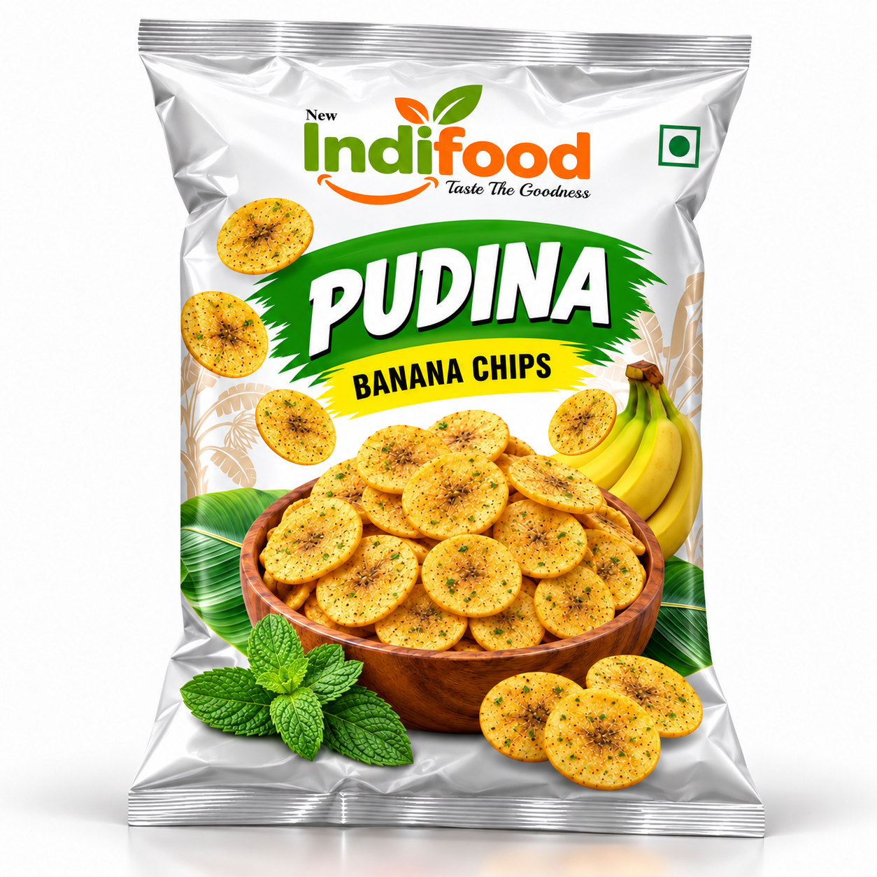 New Indifood Pudina banana chips packaging concept